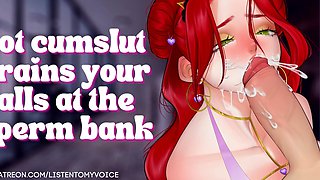 Slutty Receptionist Drains Your Balls at the Sperm Bank