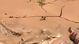 Julie Cunningham in Lingerie Wriggles Hard in Mud Hogtied with Chains. Sploshing Dirty Whore. Huge Tits Covered in Mud.