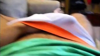 Big Cock Cumming through Briefs