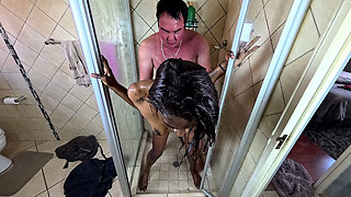 Indian Whore Getting Fucking in the Shower After Getting Soaped up