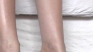 Our First Foot Session Together: Mule-wearing Mistress with Dark Red Toenails