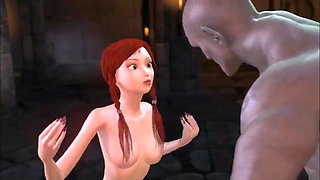 Threesome Interrupted: Monster Orc Destroys Two Innocent Elves