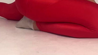 teasing yoga long legs