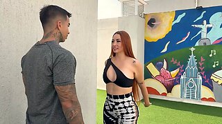 Muscular trainer fucks his student outdoors