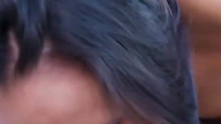 Petite brunette Amia Miley POV blowjob cum swallow