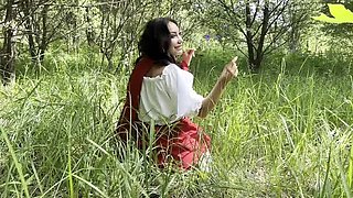 Monika Fox as Red Riding Hood Finds Huge Dildos & Fucks All Holes - Anal, Squirt & Prolapse Action