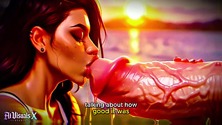 (4k) Ai 3D Animated Porn - Latina Baddie Worships Big White Cock (interracial Asmr) - Ai Visuals X