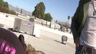 Outdoor Fucks Scene-4_slim, Busty Blonde Having Sex on the Rooftop and in Her Friend's Car