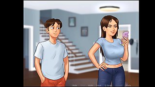 Schoolgirl enjoys steamy gaming session with her busty milf landlady