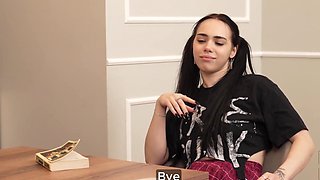 Naughty Slim Brunette Student Gets Rough-fucked By Her Tutor For Not Wishing To Study