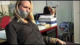 Secretary Tied to Chair Tapegagged