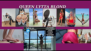 Queen Lytta Blond - Real After Gym Backstage Foot Smell Worship and Massage - Foot Worship - Foot Massage - Foot Domination
