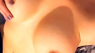 Amateur young brunette enjoys dildo on solo masturbation