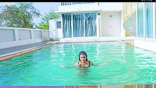 Famous Indian Actress Alka Stripped & Masturbated in Swimming Pool with Carrot