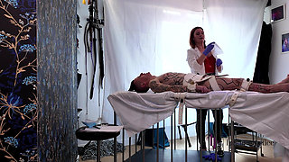 Mistress Inanna Performs Sadistic Urethral Sounding Surgery on Segufix Bound Patient. Roleplay, Medical Fetish Part 2