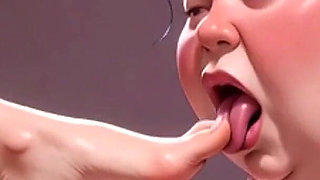Obese Ugly Slave Girl Foot Worship - Licking Gorgeous Mistress Feet