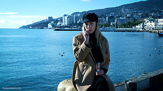 Outdoors Smoking with Beaty Russian Girl 1
