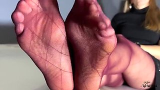 German MILF Domina Makes You Sniff, Suck & Cum on Her Nylon Feet - Lick Them Clean JOI
