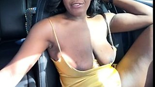 Blonde and her outdoor solo masturbation