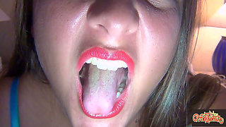 My Extreme Close-up Mouth Tour - Green M&m Munching Remastered HD