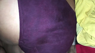 I slid my sister-in-law's panties and tights and rubbed her pussy and ass, wet pussy became