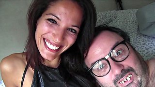 Hot POV homemade blowjob with brunette girlfriend