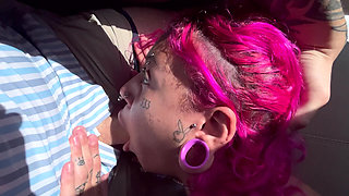 Max Steele POV Car Ride Blowjob Sloppy Toppy Road Trip Head