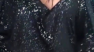 Horny Pantyhose Slut Dances and Masturbates in Ripped Tights and Shiny Top