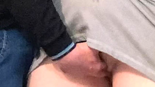 Hairy Pussy Fingered in Crowded Subway