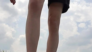 Twink in Red Chucks Nude on Public