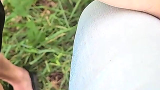 Smoking and Teasing His Dick Under Jeans