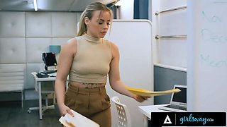 Girlsway - female dom boss Casey Calvert strap-on dominates secretary Anna Claire clouds in her office