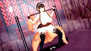 Blender, anime porn, railing