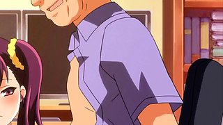 Horny Anime Schoolgirl Bent Over Desk for Intense Sex
