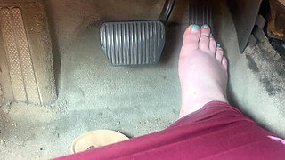 Pedal Pumping in Sandals - Driving with One Foot on Gas and Other on Brake