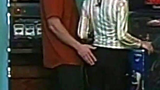 First He Slams Her on the Pinball Machine Then He Fucks Her in the Ass on the Couch