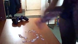 Big Black Cock Blows a Huge Load