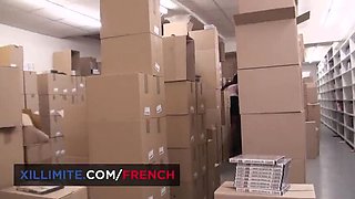Blonde Secretary Carla Cox Anal Threesome MMF Gangbang in Office Archive Room