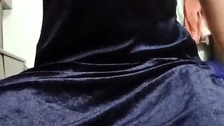 Indian Gay Crossdresser Gaurisissy Feeling Horny in Blue Salwar Kurta