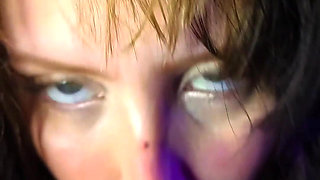 POV: My Gorgeous Amateur Wife Giving Me a Sloppy Blowjob with Intense Eye Contact