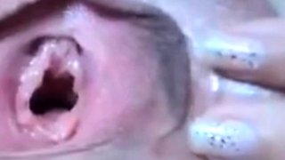 Rubbing my huge clit, my pussy gaping wide