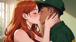 18-year-old male courier delivered a package and satisfied a horny redhead woman