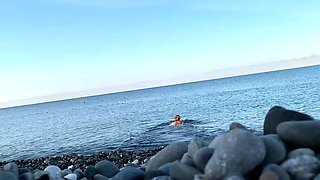 Monika Fox Swims Naked In Sea