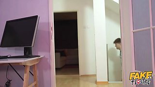 Faux hostel - super adorable teen gf with jealous bf who suspects her to be cheating