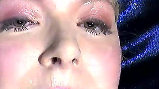 Ggg - Blonde Slut Sucks Multiple Cocks and Gets Her Face Covered in Cum