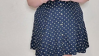 Hot BBW MILF in Polka Dots and Stockings