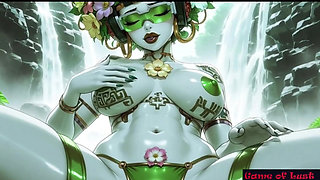 Gol Busty Anime Girl Waterfall Fantasy Nude