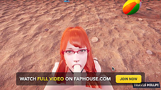 Day of Beach: Nudity Beach with Redhead Stepsister