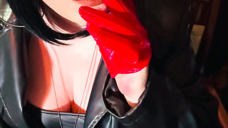 Miss Tina Snua In Leather coat & Gloves Sparks Up A cigarette Then Smokes For You Leather Lovers!