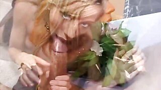Oiled blonde model Chastity Lynn likes jumping on a big dick